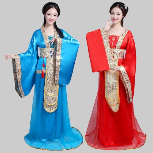 Chinese folk dance costumes for female women stage performance drama ancient traditional film fairy  anime cosplay dancing robes dresses